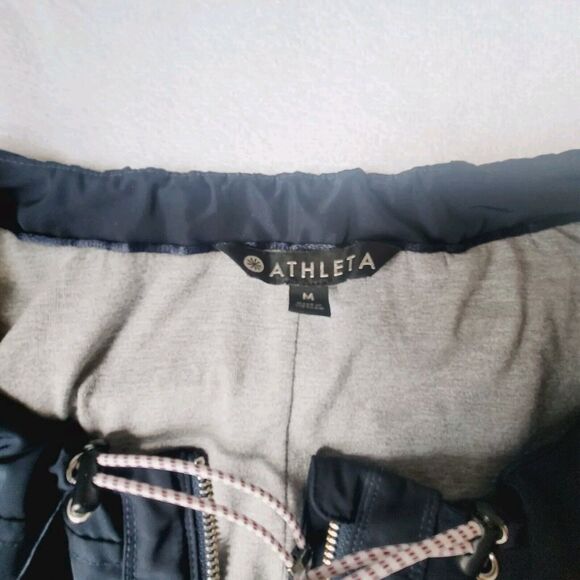 Athleta Womens Navy Blue Zip Front Drawstring Chill Bomber Jacket Size M - Picture 6 of 13